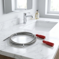 Herramienta Profesional Industrial de Acero para Limpiar Tuberías de Plomería - Desatascador de Espiral Manual con Manivela para Bloqueos en Drenajes de Baño