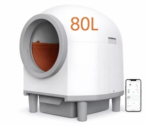 Bac à litière automatique pour chat de grande capacité 80L, facile à nettoyer, écologique, avec application Wi-Fi, contrôle à distance, surveillance intelligente - Product Image 5