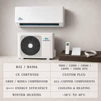 Système de climatisation split GrandCool prêt pour le permafrost, 9k-36k BTU, A+++, compresseur Gree Midea, cuivre pur, chauffage à -30°C, système HVAC, CE