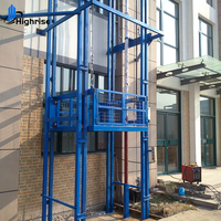 Hot Sales Hydraulische Wand montage Führungs schiene Fracht lift 1000kg 1 Tonne elektrischer stationärer Waren lift für Lager