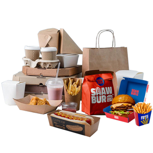 Boîte en papier d'emballage pour hamburger, hot-dog, frites, déjeuner à emporter, en carton ondulé miniature jetable avec logo personnalisé imprimé - Product Image 4