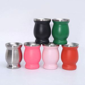 Tasse à maté en acier inoxydable à double paroi de 8 oz avec paille bombilla, tasse à thé en forme de calebasse - Product Image 3