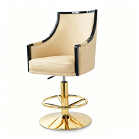 Chaise de casino de luxe réglable avec base dorée, chaise confortable pour croupier et joueur VIP