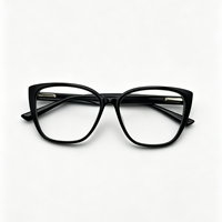 Monture de lunettes élégante pour adultes, style œil de chat souple, lunettes colorées avec verres transparents, lunettes optiques de prescription
