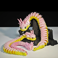 Dragon féerique imprimé en 3D, conception articulée intégrale, cadeau d'ornement créatif, figurine tendance populaire