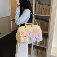 Sac de voyage de week-end tendance à blocs de couleur, grande capacité, avec compartiment à chaussures et séparation sec/humide, sac de sport
