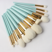 Meilleures ventes - Ensemble de 12 pinceaux de maquillage professionnels de luxe en bois pour femmes, poils de chèvre de qualité supérieure, personnalisables