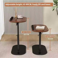Erhöhter Mini-Couchtisch für Zuhause, Bewegliches Wohnzimmermöbel mit Sideboard für Esszimmer, Wohnzimmer, Sofa oder Balkon