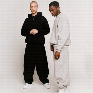 Custom High Quality Distress Acid Wash Hoodie and Sweatpants <b>Set</b> Vintage Tracksuit Sweatsuit Sweat Stack Flare Pant Suit for Men - Product Image 1