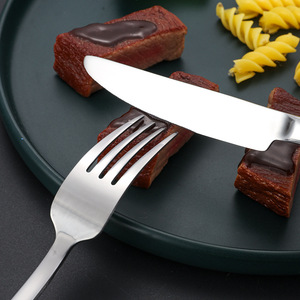 Stainless Steel Cutlery <b>Set</b> Knife Fork Spoon Solid Color Dishwasher Safe For Hotel Home Use Western Cuisine Desserts - Product Image 4