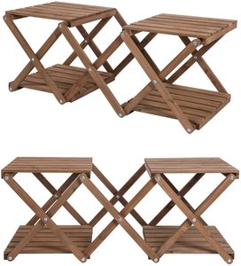 Estante de flores plegable de cuatro pisos, estante de plantas, estante de almacenamiento multifuncional, libros, marco de fotos, estantería, patio, jardín, Terrac - Product Image 4