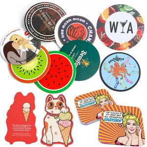 Sous-verres ronds personnalisés en carton absorbant 40 pt, imprimés sur mesure, pour bar et bière, vente en gros - Product Image 4
