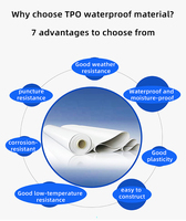 Membrane d'étanchéité auto-adhésive TPO Mingze pour toitures en métal, béton, bois, taille personnalisée, garantie 5 ans