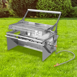<span class=keywords><strong>Barbecue</strong></span> à <span class=keywords><strong>charbon</strong></span> de bois et à <span class=keywords><strong>gaz</strong></span>, <span class=keywords><strong>barbecue</strong></span> rotatif portable pliable, foyer à <span class=keywords><strong>gaz</strong></span> pour le camping, les barbecues et les pique-niques - Product Image 1