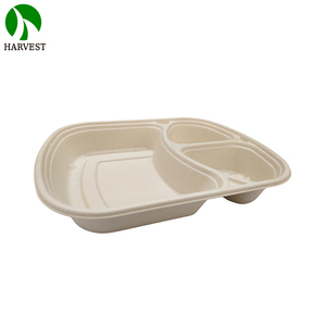 Boîte à <span class=keywords><strong>repas</strong></span> bento écologique, biodégradable, jetable, micro-ondable, pour emporter, avec couvercle, pour la restauration rapide - Product Image 3