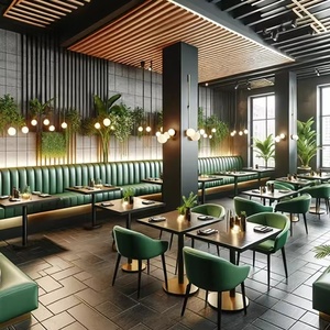 Mobili ristorante commerciale vera pelle cabina di seduta in marmo bianco <span class=keywords><strong>e</strong></span> nero <span class=keywords><strong>tavolo</strong></span> <span class=keywords><strong>e</strong></span> sedia Set di mobili per ristoranti - Product Image 6