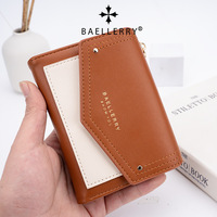 Monedero De Dama Mujer dompet anak wanita, dompet koin ritsleting ramping banyak Slot kartu lipat dua kecil