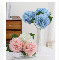 Bunga Hydrangea Real Touch 51cm 176 buah, Latex Realistis, Terasa Seperti Asli, Kualitas Tinggi, Tangkai Tunggal, Grosir untuk Pernikahan dan Rumah
