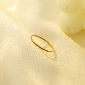 Solid Plain Band <b>Ring</b> 18K Gold Plated 316 Stainless Steel Unisex Jewelry Gift <b>Circle</b> Geometric Shape - Product Image 2