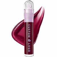 Baume à lèvres liquide effet cristal de glace personnalisé avec logo, brillant, enrichi en vitamine E, waterproof, teinte gelée, OEM, 8 couleurs, gloss à lèvres