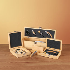 Coffret cadeau d'accessoires pour le vin avec <span class=keywords><strong>ouvre</strong></span>-bouteille <span class=keywords><strong>manuel</strong></span>, <span class=keywords><strong>boîte</strong></span> à vin en bambou, comprenant un tire-bouchon, un bouchon de bouteille, un bouchon en liège - Product Image 1
