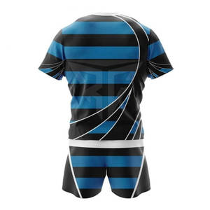 Ropa deportiva de Rugby personalizada de alta calidad, conjunto de Jersey de secado rápido para adultos, logotipo personalizado, transpirable, 100% poliéster, Color teñido liso - Product Image 2