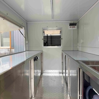 Remorque alimentaire mobile sur mesure de 3 m, entièrement équipée, camion de restauration carré avec 3+1 éviers et système d'eau complet à vendre
