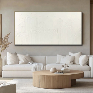 キャンバスフレームに手作り抽象的な大きな壁の絵画Wabi-Sabiスタイルの装飾 - Product Image 3