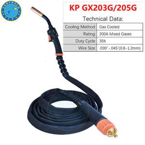 Vente en gros d'usine GX203G <span class=keywords><strong>Kemppi</strong></span> Torche de soudage MIG refroidie à l'air au gaz 200A avec doublure en cuivre de 3,5 m / 5 m de longueur Connecteur Euro - Product Image 2