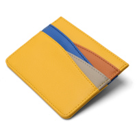 Dompet Kartu Kulit PU Mewah Tipis dengan Kantong Koin Ganda untuk Perjalanan Bisnis Porte Cartes