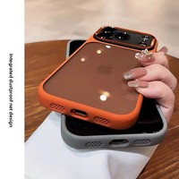 Coque de protection de luxe semi-transparente orange pour iPhone 17 Air, compatible avec Apple 11 12 13 14 15 16 17 Pro Max