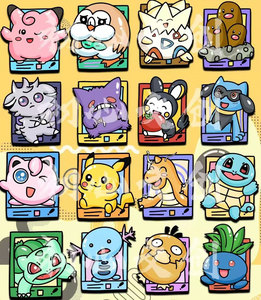 PQ Anime Poke Moned personnalisé Pokemoned acrylique dessiné à la main aimants pour réfrigérateur cartes Pokemoned boîte aveugle Pokemoned fête faveurs cadeau - Product Image 2