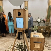 Machine photo portable double face en bois 2026 pour réception de mariage avec support d'imprimante