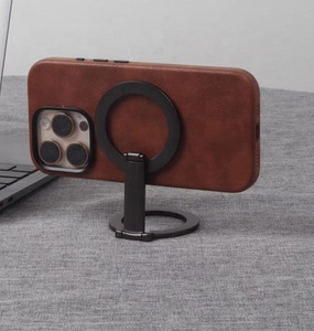 Ốp điện thoại iPhone 16 17 Pro Max da thật cao cấp, thủ công, từ da thuộc nguyên tấm, thiết kế cổ điển, có nam châm, tùy chỉnh cao cấp - Product Image 4