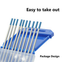 Electrodos de Tungsteno WL20 Blue Tip AWS A5.12 EWLa-2 para Soldadura TIG, 1.6/2.4/3.0mm 1/16" 3/32", Aleación de Grano Fino, OEM China