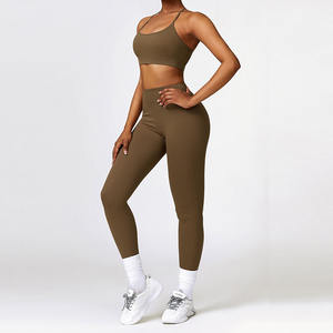 Nuovo 2024 eco-friendly tessuto ad asciugatura rapida da <span class=keywords><strong>palestra</strong></span> set di vestiti <span class=keywords><strong>per</strong></span> le <span class=keywords><strong>donne</strong></span> due pezzi di bellezza Back Fitness usura da corsa esercizio attivo - Product Image 6