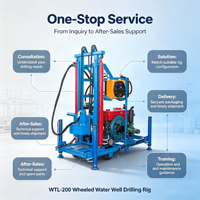 Foreuse de puits d'eau portable sur remorque de 260 m WTL-200, machine de forage multifonctionnelle diesel pour fermes rurales