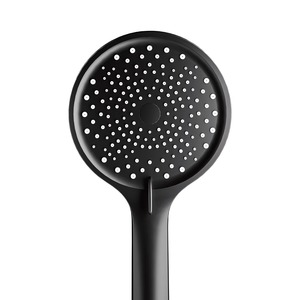Pommeau de douche rond noir mat, jet de pluie, design minimaliste, accessoire de salle de bain - Product Image 5