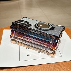 เคสโทรศัพท์แม่เหล็ก Samsung S24 Ultra ชุบเคลือบเงาพร้อมขาตั้ง A55 เคสโทรศัพท์หรูหราแบบมีกลิตเตอร์ ป้องกันการกระแทก ฝาหลัง - Product Image 2