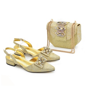 Scarpe e borse italiane con <span class=keywords><strong>tacchi</strong></span> <span class=keywords><strong>bassi</strong></span> più venduti in fabbrica per feste africane 4CM - Product Image 5