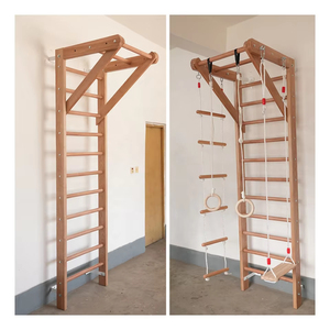 Cadre d'escalade en bois aire <span class=keywords><strong>de</strong></span> jeux intérieure échelle murale suédoise barre murale <span class=keywords><strong>de</strong></span> gymnastique à domicile échelle suédoise Pilates <span class=keywords><strong>cintre</strong></span> mural - Product Image 5