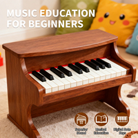 KEIRD Jouet en bois Mini Piano 25 touches Clavier électronique en bois Instrument de clavier musical éducatif précoce pour enfants pour la famille