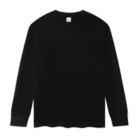 T-shirt oversize à manches longues en coton lourd de qualité supérieure 240 GSM avec revers côtelés, impression personnalisée, streetwear pour hommes