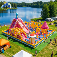 Parc gonflable commercial personnalisé sur le thème des personnages de dessins animés, pour l'extérieur/l'intérieur, pour enfants et familles