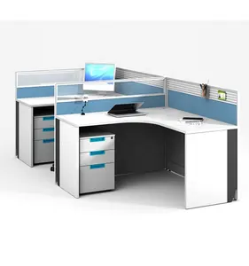 מותאם אישית גודל צבע משרד חוצצים מחיצה 2 מושב תחנת עבודה מסחרי משרד זכוכית מחיצת קיר