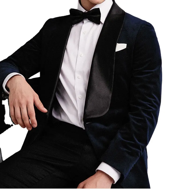 top brand custom men suit unique tailor bespoke dark blue suit with CMT price
