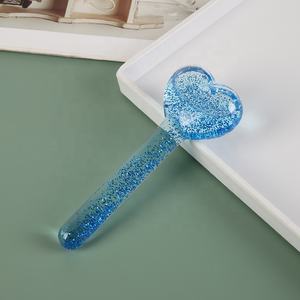 Maihe BY-FA018ハート型グリッターステンレススチール & ウッド環境にやさしいフェイシャルマッサージャー冷却 & 脱毛アイフェイスケア - Product Image 5