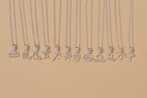 Zodilac Pendant Moissanite Minimalist Unisex Sterling Silver Rhodium/Gold/Rose Gold Plated Daily Wear Gift Personalized <b>Initial</b> - Product Image 2