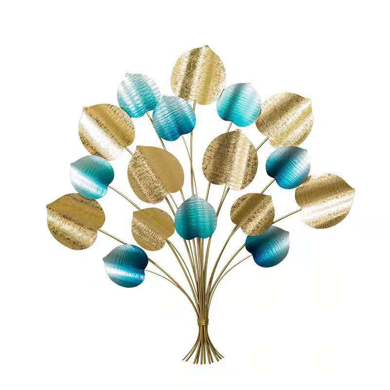 Современный роскошный металлический декоративный подвесной 3d-фон в виде листьев для гостиной, дивана, столовой, украшение для стен