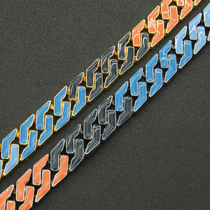 Locomotive Colorful Wide <b>Cuban</b> Bracelet Bracelet, Hipster Nightclub Hip-hop Decorative Bracelet Tanjing - Product Image 4